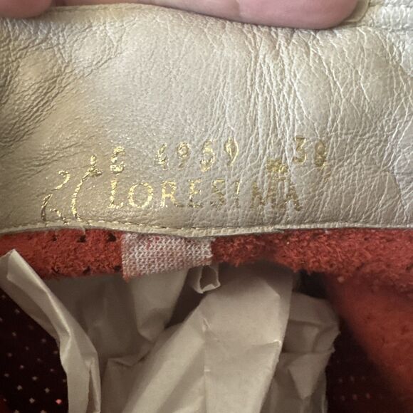 Loresma Womens Boots Sz 38 US 7.5-8 Italy Orange Embroidered Floral Boho Artisan - Picture 15 of 16